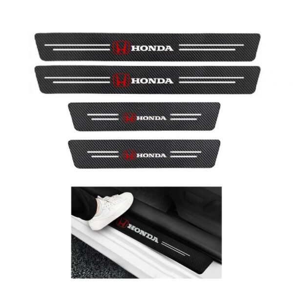 HONDA LOGO CAR DOOR FLOOR PANEL GUARD CARBON FIBER